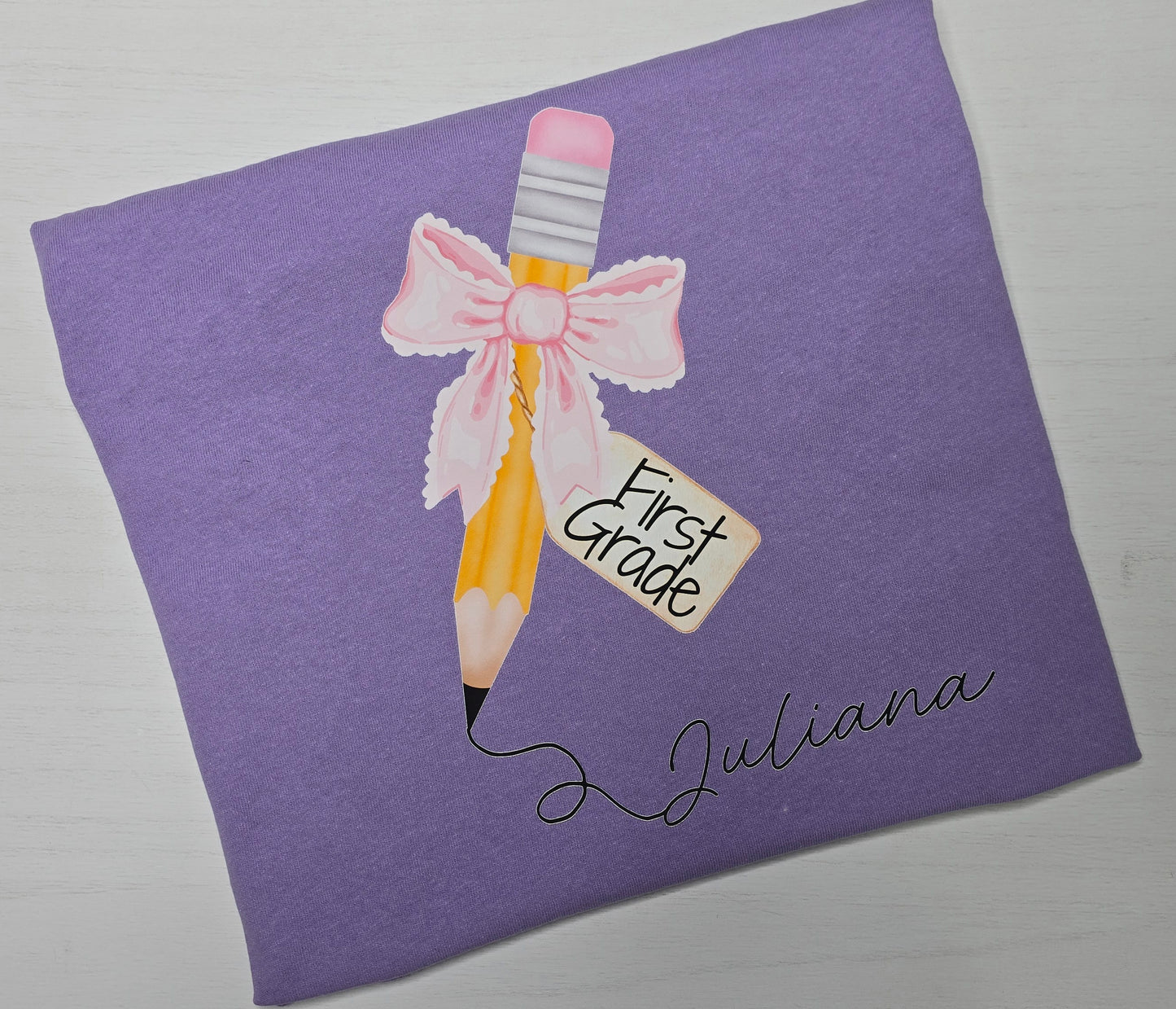 Personalized First Grade Girl's Tee