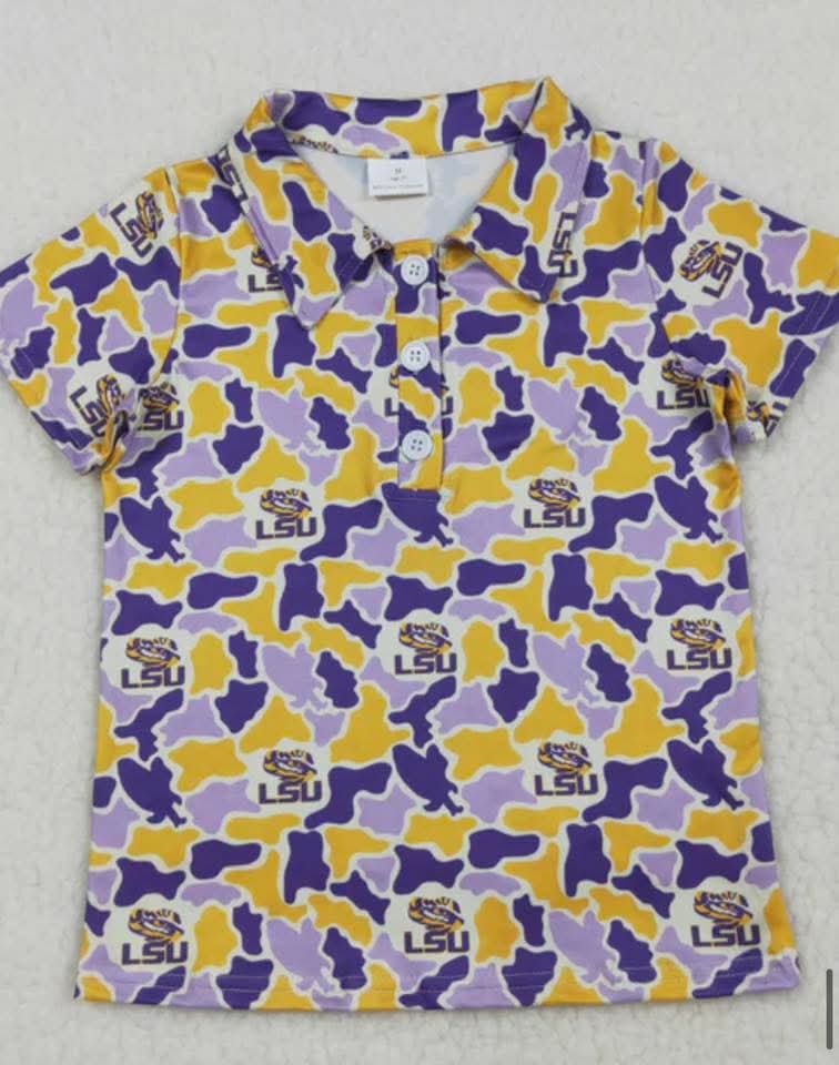 Boy's LSU Collared Shirt