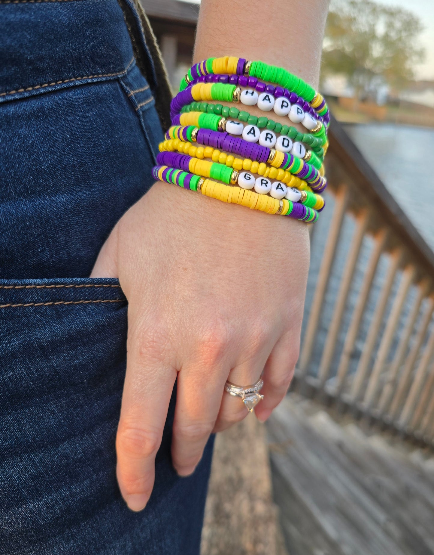 Mardi Gras Stack Bracelets