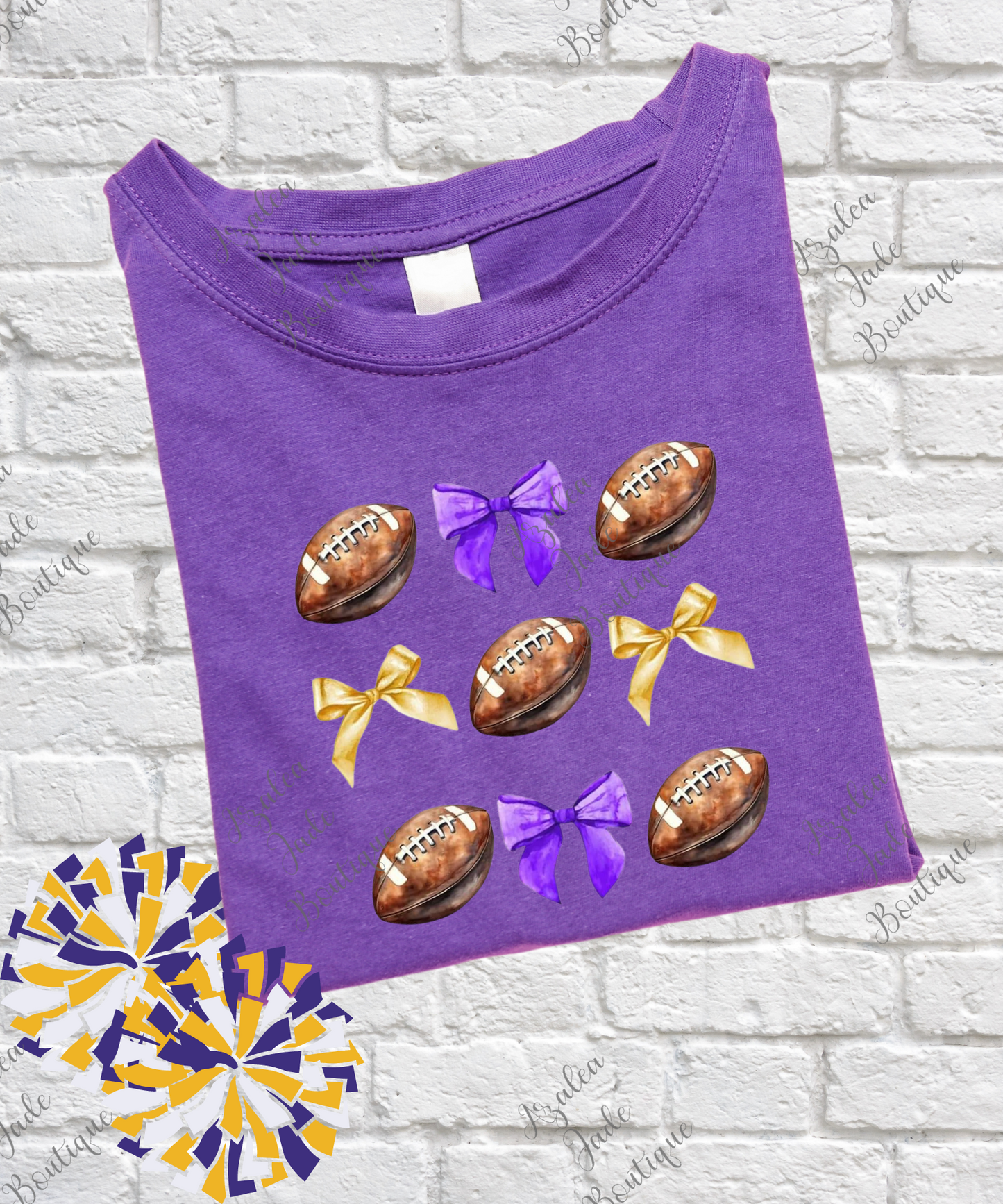 Coquette Bow Purple & Gold Graphic Tee