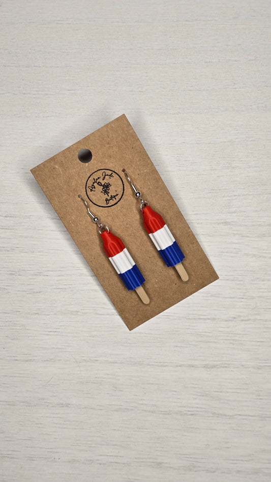 Red, White, and Blue Popsicle Earrings