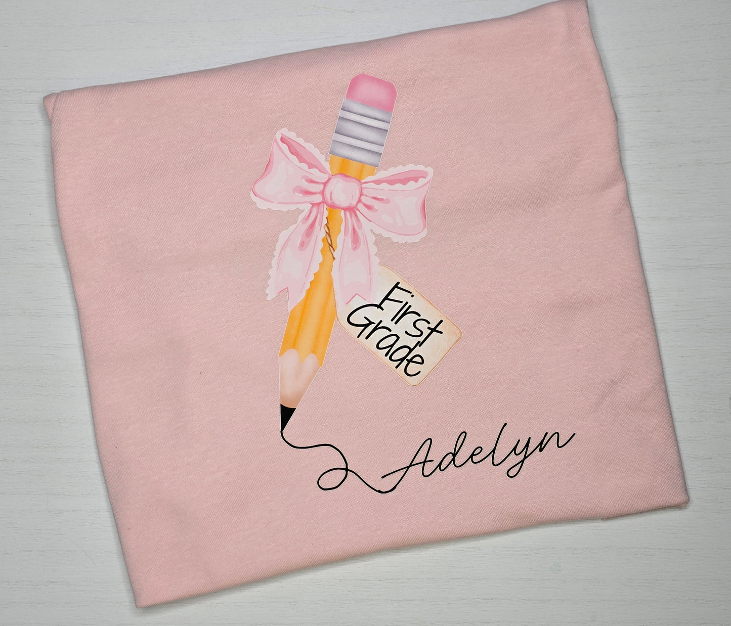 Personalized First Grade Girl's Tee