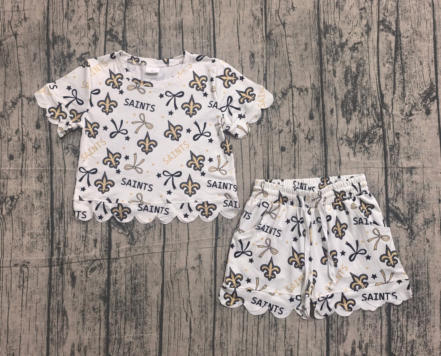 Girl's Foorball Scalloped Sets