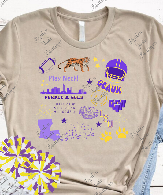 LSU tiger football graphic tee