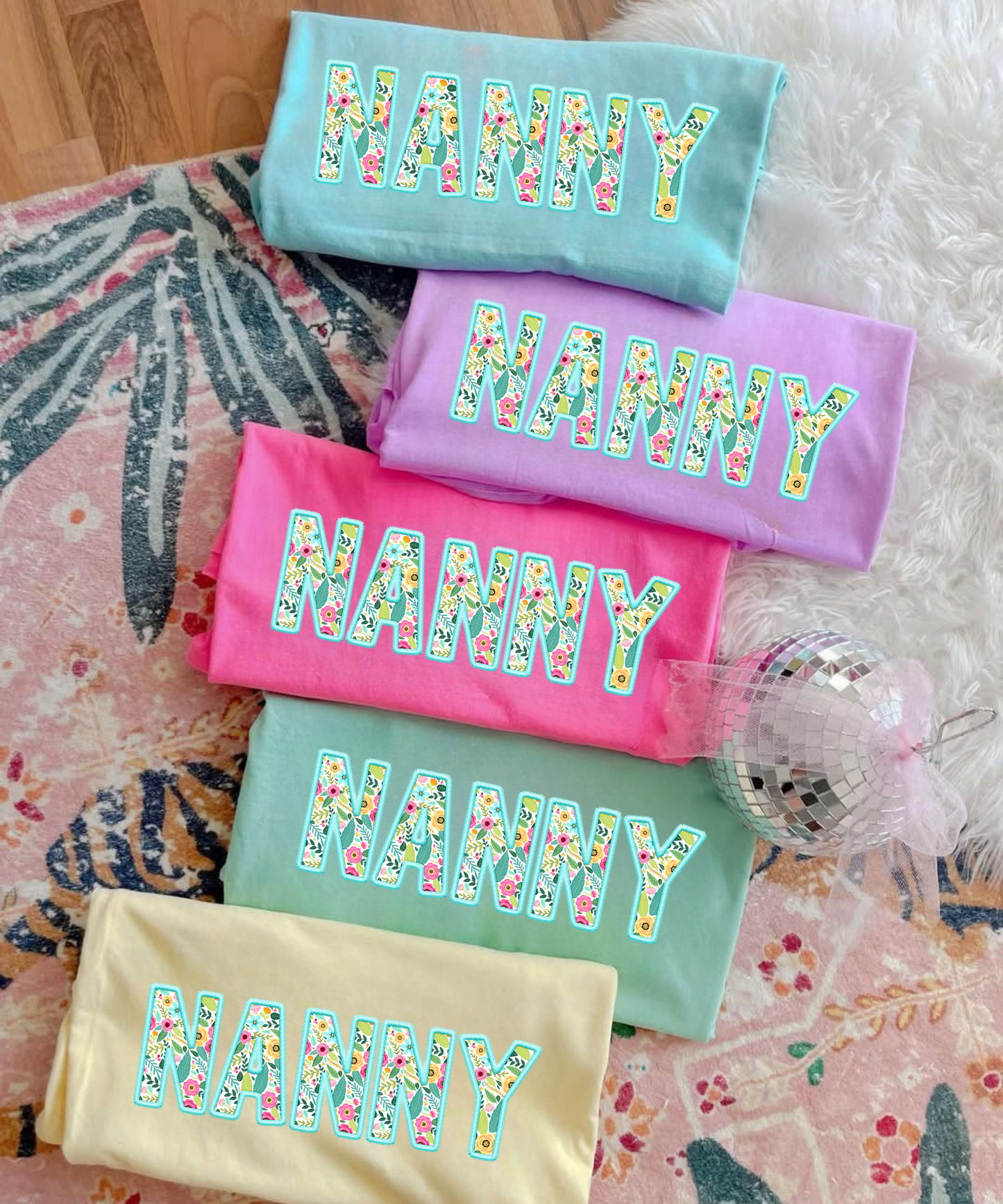 Personalized Floral Faux Embroidery
