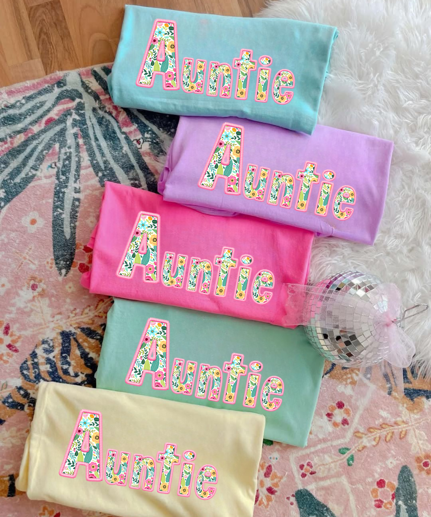Personalized Floral Faux Embroidery