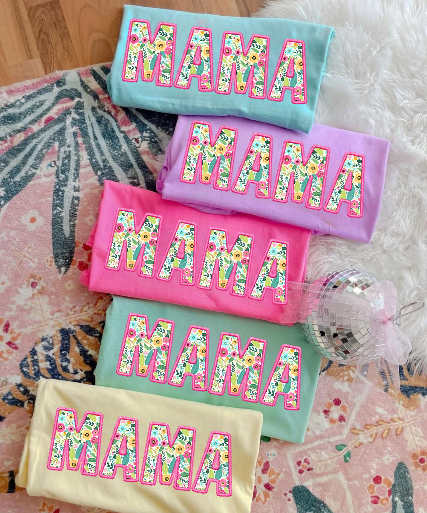 Personalized Floral Faux Embroidery