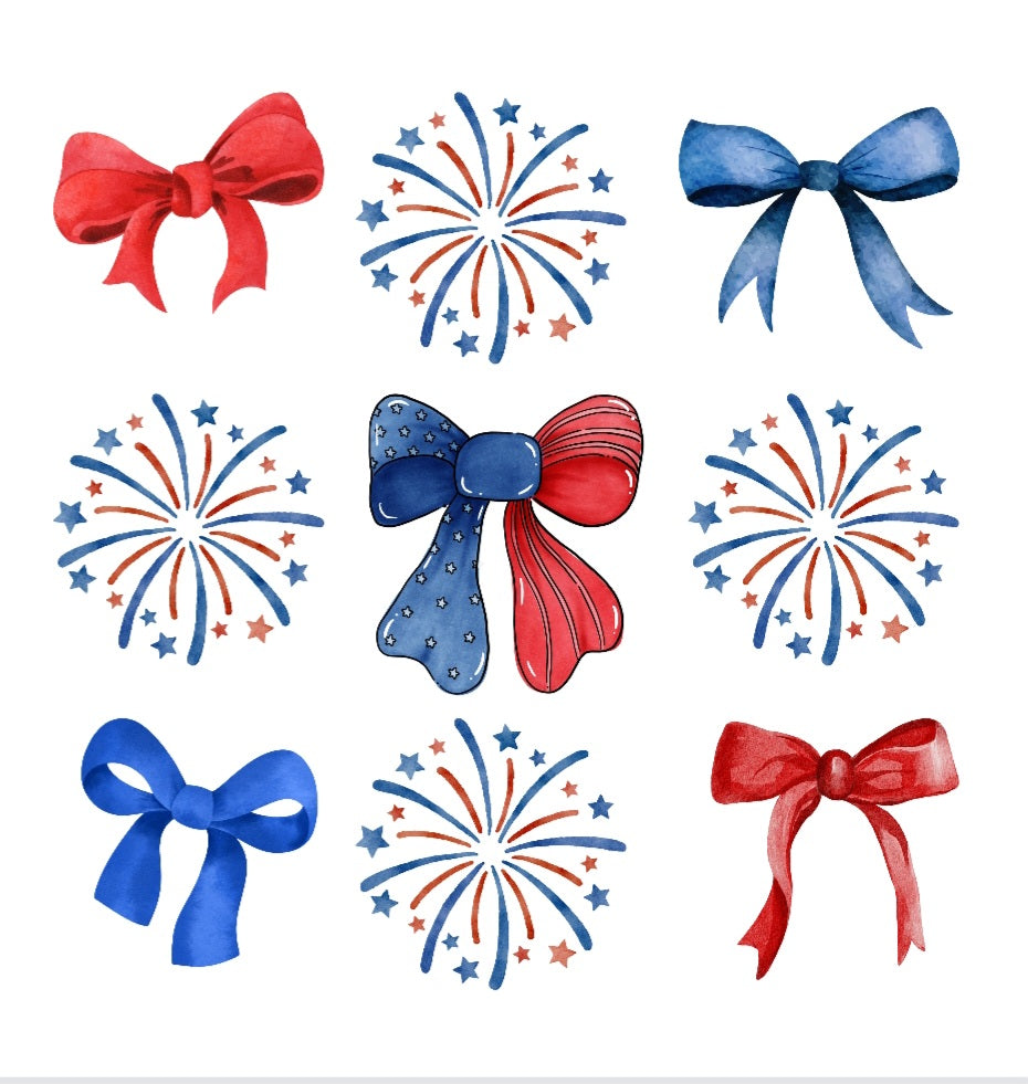 Red, White and Bows Girl's Tee