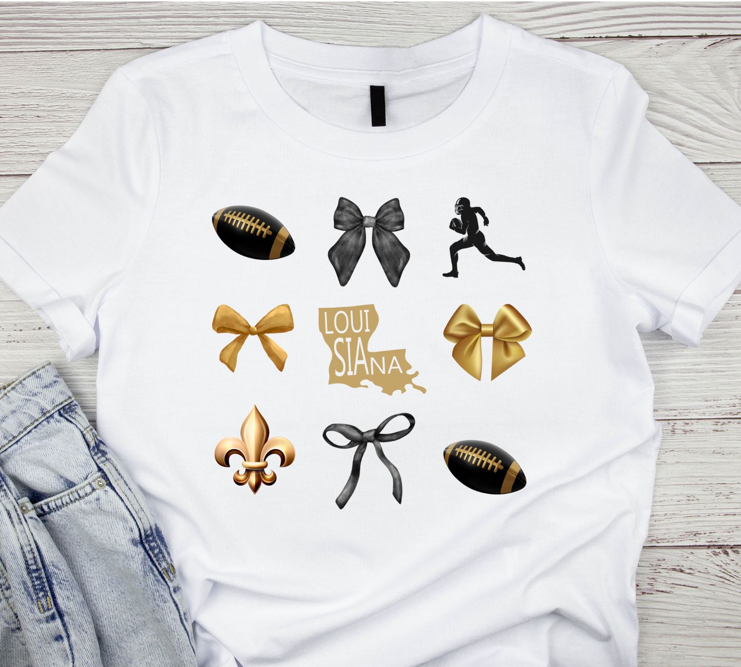 Saints Coquette Bow Graphic Tee