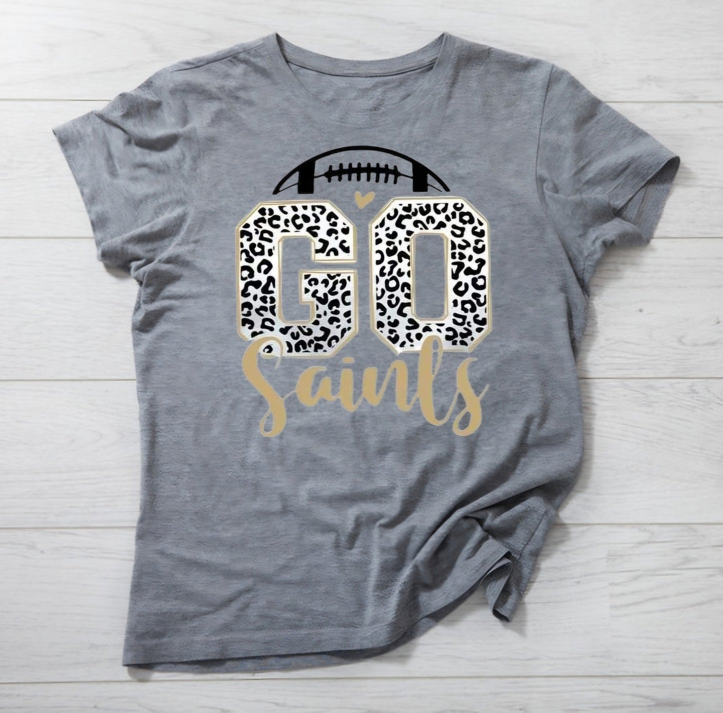 Go saints leopard graphic tee