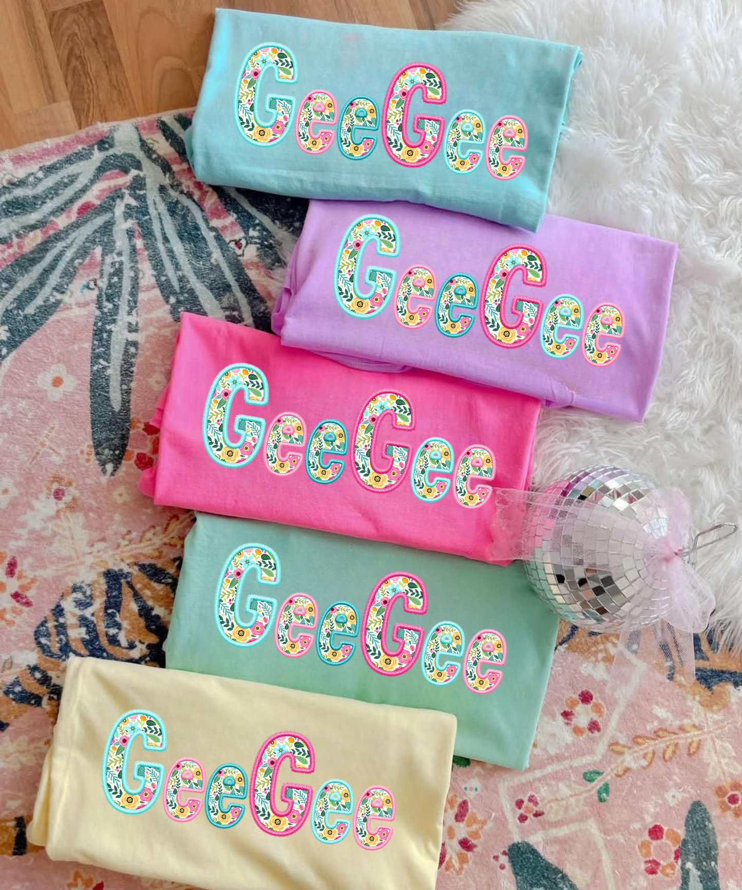 Personalized Floral Faux Embroidery